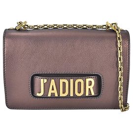 Bolsa tiracolo de aba com corrente Dior Medium J'Adior marrom Marrom
