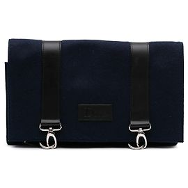 Blauer Dior Filz-Reiseorganizer Clutch Blau