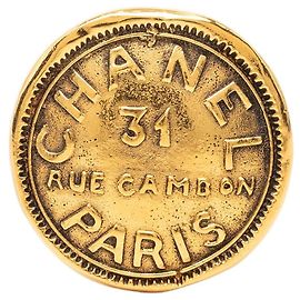 Chanel CC 31 Rue Cambon Brosche vergoldet Golden