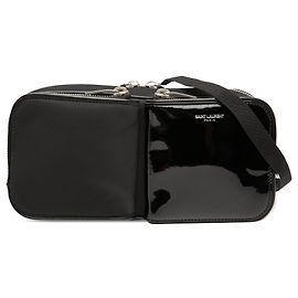 Bolsa transversal de nylon e verniz preta Saint Laurent Preto