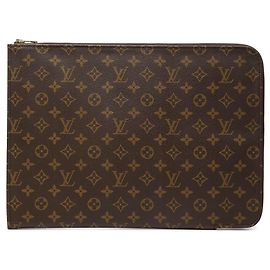 Pasta Executiva Louis Vuitton Monogram Poche Documents Portfolio Marrom Marrom