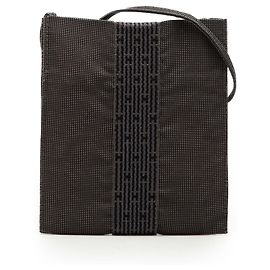 Hermès Herline Canvas Crossbody Pochette Tasche Grau Grau
