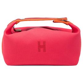Pequena bolsa vanity Hermès Small Toile Bride A Brac rosa Rosa