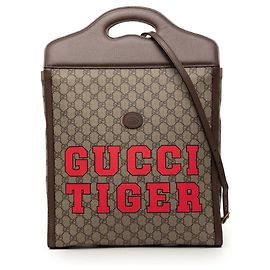 Bolsa Gucci GG Supreme Web Tiger bege Bege