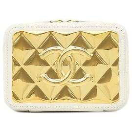 Borsa a tracolla Chanel Mini CC in agnello trapuntato e placca dorata D'oro