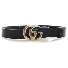 Cinto largo de couro de vitelo Gucci GG Marmont preto Preto