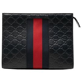 Pochette Gucci Guccissima Web bleue Bleu