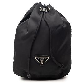 Black Prada Tessuto Drawstring Pouch Black