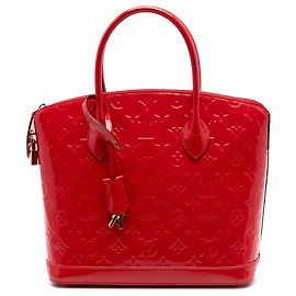 Red Louis Vuitton Monogram Vernis Lockit PM Handbag Red