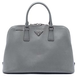 Sac à main Prada Large Saffiano Lux Promenade gris Gris