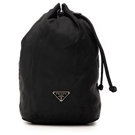 Black Prada Tessuto Drawstring Pouch Black