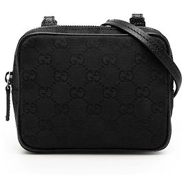 Borsa a tracolla Gucci GG Canvas nera Nero