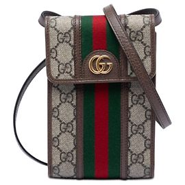 Beige Gucci Mini GG Supreme Web Ophidia Crossbody Beige