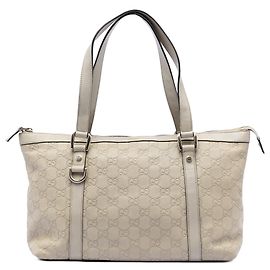 Cabas Gucci Guccissima Abbey D Ring blanc Blanc