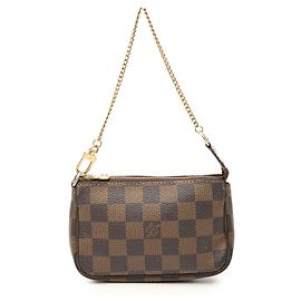 Brown Louis Vuitton Damier Ebene Mini Pochette Accessoires Handbag Brown