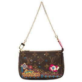 Borsa mini pochette accessori Louis Vuitton Monogram Vivienne Christmas Roller Coaster marrone Marrone