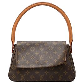 Brown Louis Vuitton Monogram Mini Looping Shoulder Bag Brown