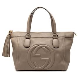 Borsa Tote Soho Working in pelle Small, colore Tan, Gucci Cammello