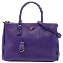 Bolsa Prada Medium Saffiano Lux Galleria Double Zip Roxa Roxo