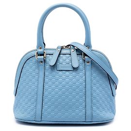Blauer Gucci Mini Microguccissima Dome Satchel Blau