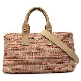 Sac à main en tweed multicolore Prada Rouge