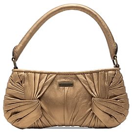 Borsa a tracolla Burberry Sling Knot in pelle metallizzata oro D'oro