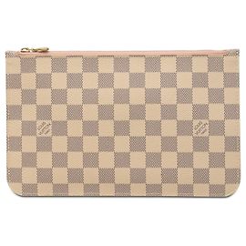 Louis Vuitton Damier Azur Neverfull MM Pouch Weiß Weiß