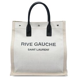 Sac cabas North South Rive Gauche en toile marron Saint Laurent Marron