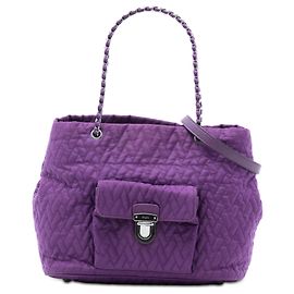 Bolsa Tote de Corrente Prada Impuntu Tessuto roxa Roxo
