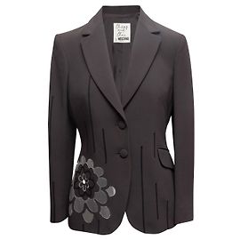 Blazer Moschino Cheap and Chic à applications florales Charcoal & Black Taille IT 42 Noir