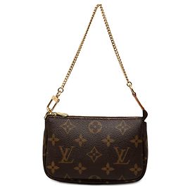 Borsa a mano Louis Vuitton Monogram Mini Pochette Accessoires Marrone Marrone