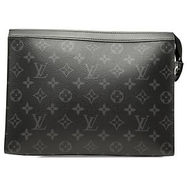Clutch Pochette Voyage MM Monogram Eclipse nera Louis Vuitton Nero