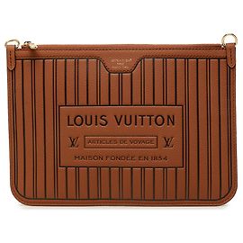 Pochette Louis Vuitton Neverfull Inside Out MM in pelle di vitello marrone Marrone
