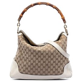Bolsa Gucci GG Canvas Bamboo Diana bege Bege