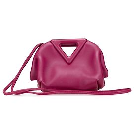 Bolsa de moedas de couro rosa Bottega Veneta Point Rosa