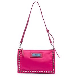Borsa a tracolla Prada Tessuto Studded Etiquette rosa Rosa