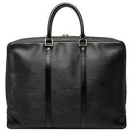Borsa da viaggio business Epi Porte Documents nera Louis Vuitton Nero