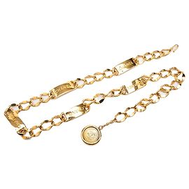 Gold Chanel CC Gold Plated Medallion Chain Belt Golden