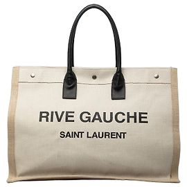 Tote Large de lona Rive Gauche bege Saint Laurent Bege