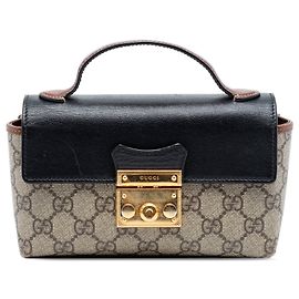 Bolsa Gucci Mini GG Supreme Padlock bege Bege