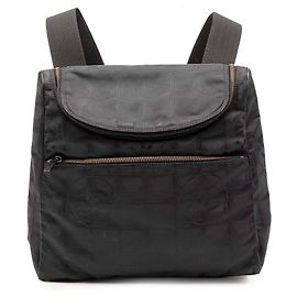 Black Chanel New Travel Line Nylon Convertible Backpack Black