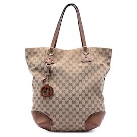 Tote Gucci Large GG Canvas GG Charm color Tan Cammello
