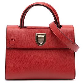 Bolsa Diorever em couro de bezerro de grão mini vermelho Dior Vermelho