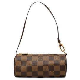 Sac à main pochette Papillon Louis Vuitton Damier Ebene marron Marron