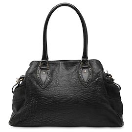 Black Fendi Leather Etniko Du Jour Handbag Black