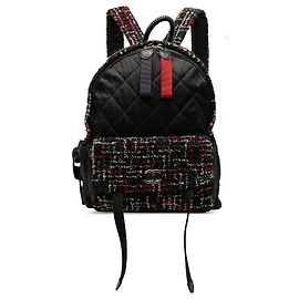 Black Chanel Quilted Nylon and Tweed Astronaut Essentials Backpack Black