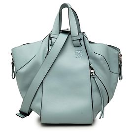 Bolsa Hammock de couro azul LOEWE Medium Azul