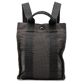 Gray Hermès Canvas Herline Backpack PM Grey