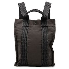 Hermès Herline Rucksack PM aus Canvas in Grau Grau