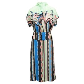 Robe Emilio Pucci imprimé abstrait vert et multicolore Taille IT 40 Vert
